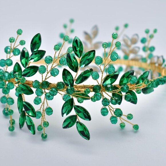 Wedding Hair Pieces for Brides, Rhinestone Bridal Headband, Handcrafted Headpiec - Picture 6 of 6